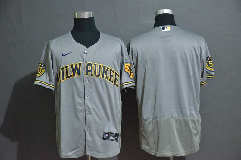 Brewers Blank Gray Nike 2020 Flexbase Jersey,We sell and wholesale Brewers Blank Gray Nike 2020 Flexbase Jersey on line form chian!